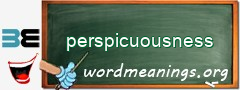 WordMeaning blackboard for perspicuousness